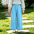 thumbnail image 3 of Mnyotv High Waisted Wide Leg Pants for Girls Fall Clothes Cotton Solid Trousers with Pockets Size 6-7Y, 3 of 6