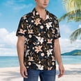 thumbnail image 2 of Lsque Lilies Flowers pattern Hawaiian Shirt for Men, Unisex Summer Beach Casual Short Sleeve Button Down Shirts-3X-Large, 2 of 9