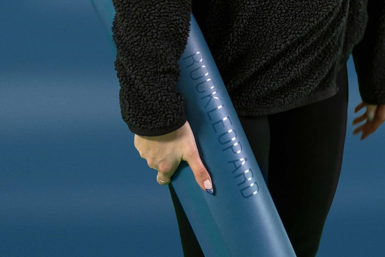 Rockleopard Eco Grip Anti-Slip Hot Yoga Mat, 6ft x 2.2ft x 5mm, Blue