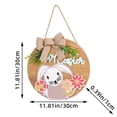 thumbnail image 2 of Easter Door Sign Wooden 3D Rabbit with Flax Rope Bow Decorative Outdoor Courtyard Door Hanging, 2 of 8