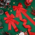 thumbnail image 6 of GIXUSIL Large Red Velvet Christmas Cabinet Door Ribbon Bow, Big Christmas Bow, Wrapping Decorations, Front Door Bow, Christmas Tree Bow for Party Supplies (Red), 6 of 7