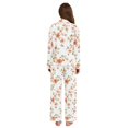 thumbnail image 3 of FORMRS Womens Pajama Set Long Sleeve Top and Pants with Pockets Soft Comfy Lounge Sleepwear, Sizes S-2XL, Orange Floral Blooms, 3 of 7