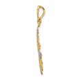 thumbnail image 2 of 14K Yellow Gold, White Rhodium Polished Diamond Cut Finish Filigree Beaded Diamond Shape Design Pendant, 2 of 2