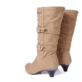 thumbnail image 3 of Botas a media pantorrilla a la moda para mujer, botas con hebilla, tacón grueso, informales, punta redonda, WSH3476, novedad de 2024, 3 of 5