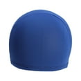 thumbnail image 3 of Gorro de natación adulto suave Gorro de baño de tela de poliéster Hombres y mujeres Gorros de sombrero de natación para deportes acuáticos (azul oscuro), 3 of 5