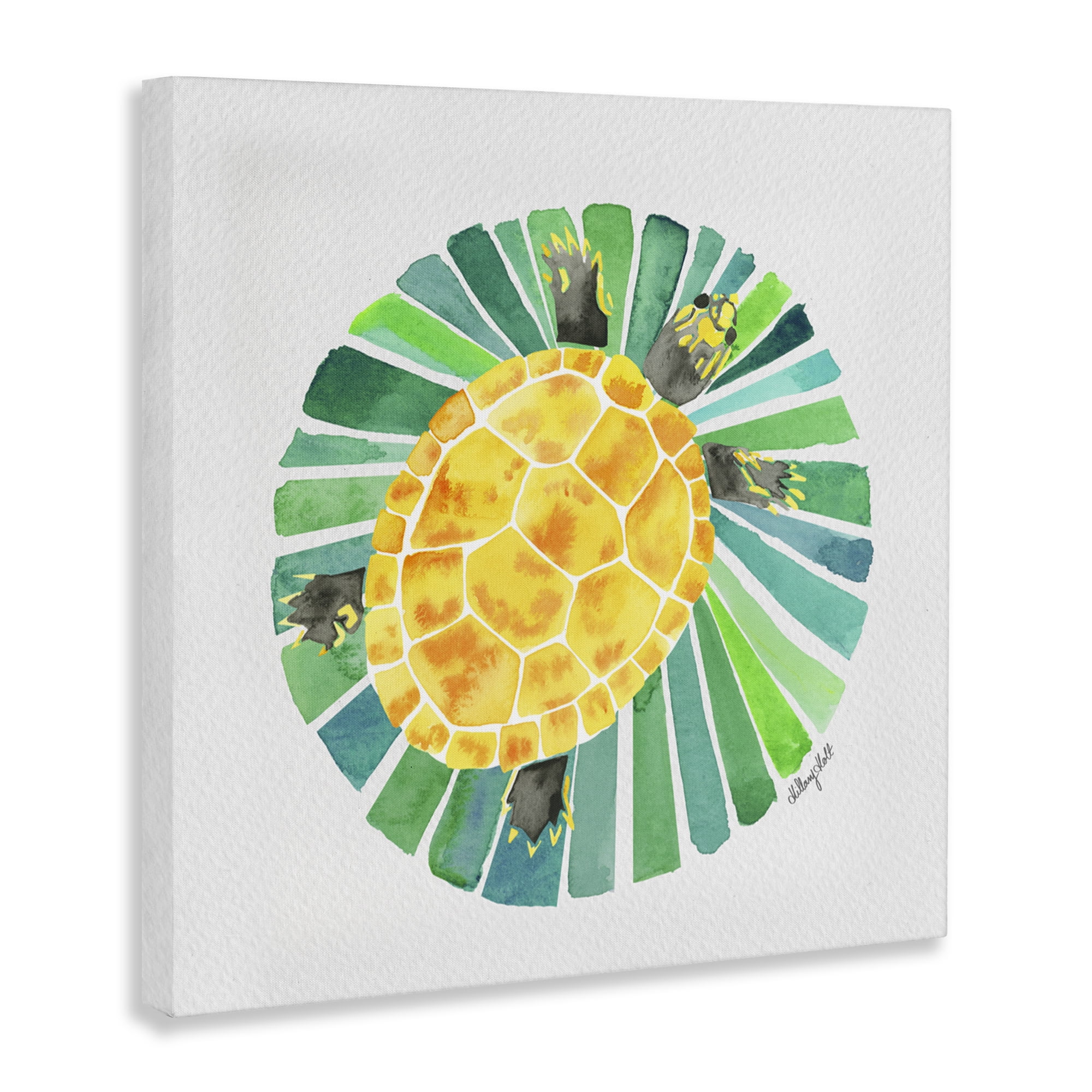 Stupell Industries Lotus Garden Turtle Canvas Wall Art, design by Hillary Holt