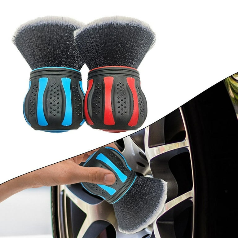 Car Detailing Brushes With Storage Rack Covers Soft Bristles Auto, Car