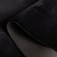 thumbnail image 3 of SAFAVIEH Faux Rabbit Fur Daven Solid Area Rug, Black, 6' x 6' Round, 3 of 5