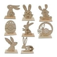 thumbnail image 2 of Dengmore DIY Easter Wood Cutouts Egg Ornaments for Crafts with Bunny Unfinished for Kids Easter Party Holiday Decorations Decor Egg Shapes Table Centerpieces, 2 of 9