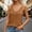 Brown, variant on Women's Casual Solid Color V-Neck Sleeveless Double Tank Top for Everyday and Wear Beige XL