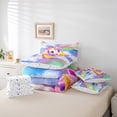 thumbnail image 4 of Erosebridal Initial Letter C Bedding Twin Size, Rainbow Unicorn Bed Set, Monogrammed Reversible Bedding Sets Twin Size, Super Cozy Room Decoration, 7pcs, 4 of 6