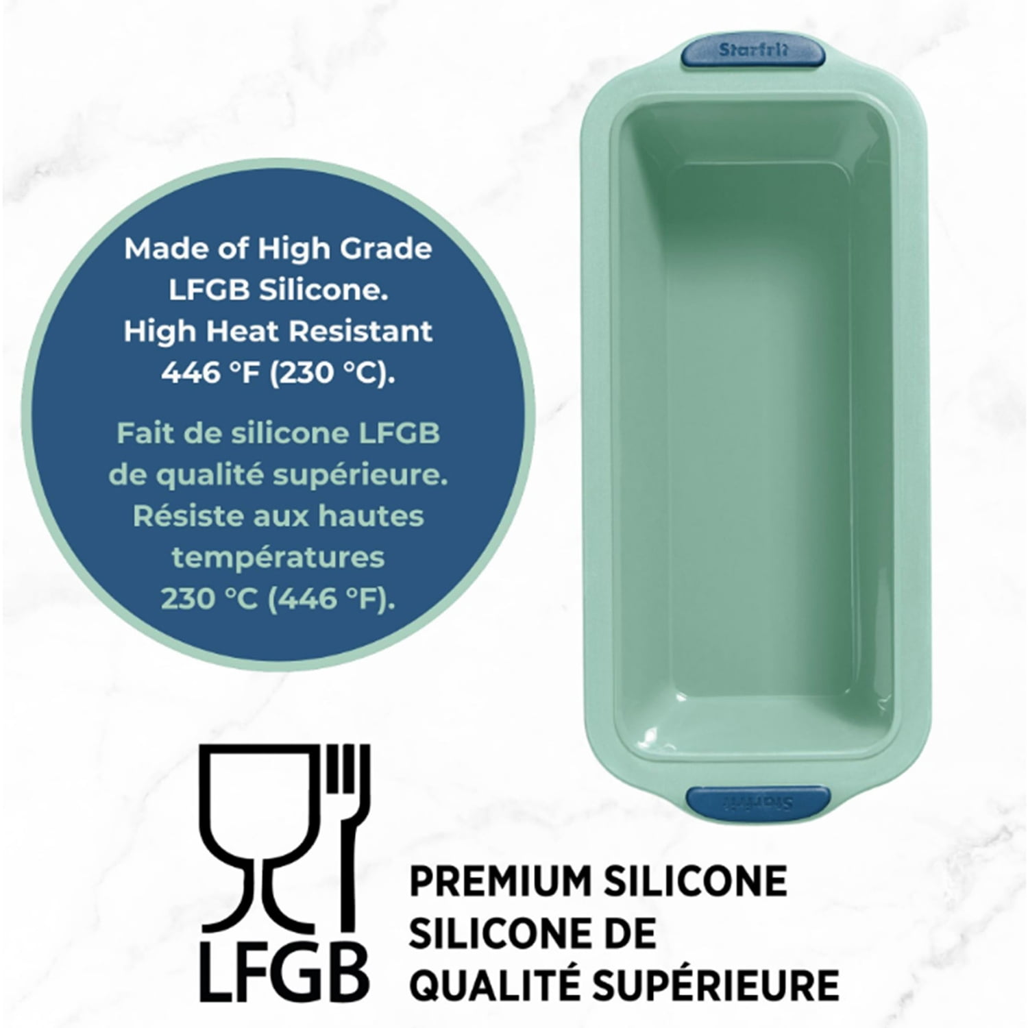 Starfrit 1-Cavity Silicone Loaf Pan with Integrated Metal Frame