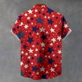 thumbnail image 4 of Ankishi Patriotic Button Down Shirts for Men Colorful Star Casual Short Sleeve Vacation Shirts Holiday Tops for Memorial Day, 4 of 9