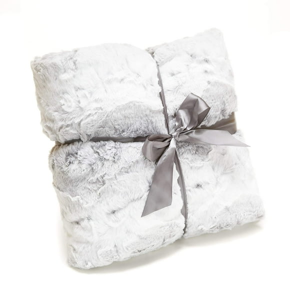 Outrageously Soft Throw Blanket - Ultra Plush Minky Faux Fur Blanket - Oversized 60 x 80 Inches - Gray