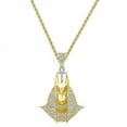 thumbnail image 2 of Real Genuine Diamond 0.60 Cwt. Egyptian God Anubis Pharaoh Men's Pendant Chain Set Charm, 2 of 5