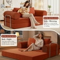thumbnail image 4 of COOLHUT 78.7" W Convertible Sofa Bed, Foam Floor Sofa, Folding Sleeper Sofa Couch Bed with Six Frame, High Rebound Density Sofa, Corduroy Sofa Couch Bed for Living Room, Bedroom, Reddish Brown, 4 of 12