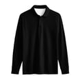 thumbnail image 5 of Long Sleeve Golf Shirt Men Mens Knit Shirts Notch Neck Breathable Soft Casual Lightweight Solid Color Tops, 5 of 5