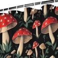 thumbnail image 3 of Red Mushroom Leaf Black Pattern Shower Curtain 84"x72" ,Bathroom Decorative Shower Curtains Set with 12 Hooks,Modern Waterproof Washable Shower Curtain, 3 of 6