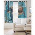 thumbnail image 2 of Blue Green Coastal Blackout Curtains for Bedroom Living Room Darkening Curtains 84 Inch Length 2 Panels Set Sea Turtle Ocean Retro Window Curtain Insulated Window Treatment Grommet Drapes 42"x84", 2 of 9