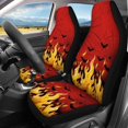 thumbnail image 3 of Uourmeti Flame Bat Web Front Seat Cover 3 PCS Car Seat Covers Softy Full Set Suitable for Trucks Cars, 3 of 10