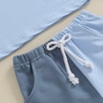 thumbnail image 7 of Bagilaanoe 2pcs Toddler Baby Boy Girl Shorts Set Short Sleeve Contrast Color T Shirt Tops + Shorts 6M 12M 18M 24M 3T Kids Casual Summer Clothes, 7 of 7