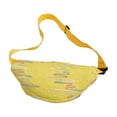 thumbnail image 3 of AZXY Sling Crossbody Bag, Yellow Lightweight Fabric Fanny Pack with Adjustable Strap, Casual Embroidered Waist Bag for Travel Daily Use, 3 of 7