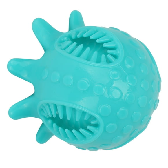 Dog Teeth Cleaning Chew Ball, Eliminate Boredom Dogs Chew Squeaky Toys Deep Cleaning Massage the Gums with Soft Cleaning Bristles for Entertainment for Dog Blue