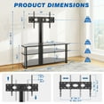thumbnail image 4 of RTVR 3 in 1 TV Stand with Glass Shelves for up to 70 inch Screens, Modern Black Entertainment Center with TV Mount, 4 of 12