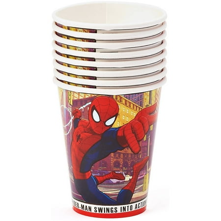 American Greetings Spider-man Assorted Colors Graphic Prints Paper Party Supply Sets, (8 Pieces) 3.12"
