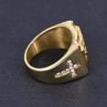 thumbnail image 4 of Opvise Chic Jesus Cross Carved Cubic Zirconia Inlaid Ring Unisex Wedding Jewelry Gift, 4 of 7