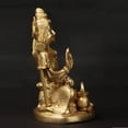 thumbnail image 4 of Small Mahayogi Shiva Brass Statue - Meditating Great Yogi Handcrafted Sculpture for Yoga Altar Home Decor, 4 of 10