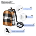 thumbnail image 5 of Naloa Canvas Backpack for Men Women Orange Plaid Print Rucksack Casual Travel Daypack Large and Small Durable College Tote Satchel Bookbag for Teens, 5 of 8