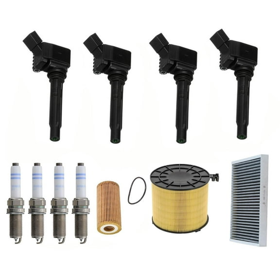 Direct Ignition Coils Spark Plugs & Filters For 2017-2019 Audi A4 Quattro 2.0L