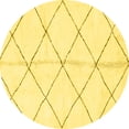 thumbnail image 1 of Ahgly Company Machine Washable Indoor Round Solid Yellow Modern Area Rugs, 7' Round, 1 of 4