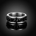 thumbnail image 4 of EOEMY Stainless Steel Band Wedding Ring Black Men'S Unisex Chain B423-10, 4 of 7