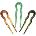 thumbnail image 6 of 3pcs French Pin Elegant Hair Forks Decorative U Shaped Hairpins for Buns, 6 of 7