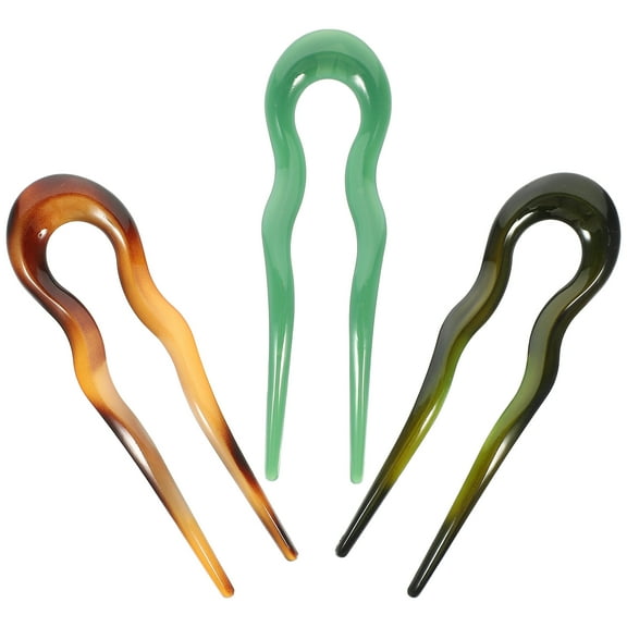 UEETEK U Shaped Hair Pins Pc Assorted Color For Women Daily Wear 3Pack 5.11X1.41X0.20In