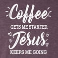 thumbnail image 5 of Wild Bobby Coffee Gets Me Started Jesus Keeps Me Going Inspirational/Christian Men Premium Tri Blend Tee, Vintage Purple, Medium, 5 of 5