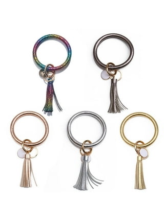 140Pcs Mixed Colors Leather Keychain Tassels Bulk Acrylic Keychain