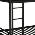 thumbnail image 2 of DreamBuck Metal Twin over Twin Bunk Bed, Heavy-duty Metal Low Profile Bunk Bed with Safety Guardrail, Ladder, Noise Reduced, Black, 2 of 7