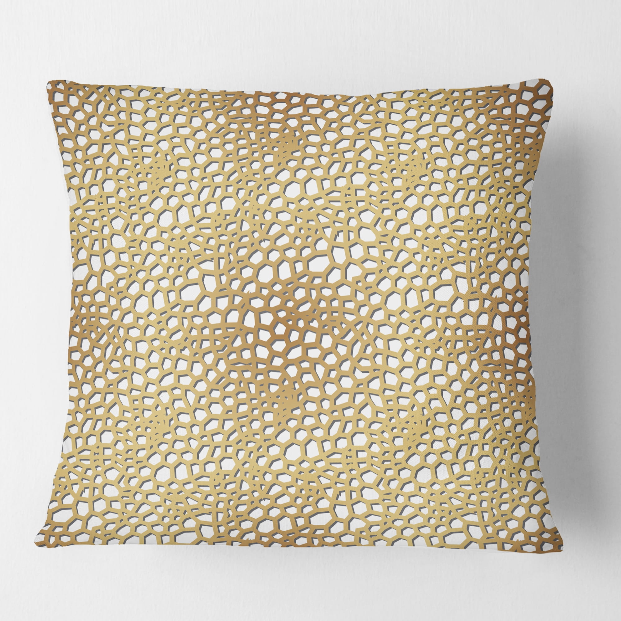 Designart Golden Maze' Mid-Century Modern Throw Pillow - 16x16