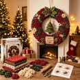thumbnail image 3 of 3D Christmas Fabric Wreath DIY Kit, DIY Patchwork Kit with Pattern and Supplies,Handmade Holiday Craft Decoration Set for Beginners Front Door, 3 of 7