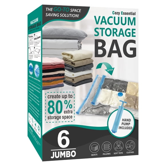 Bolsas de almacenamiento al vacío Cozy Essential 6 Jumbo de 100 cm x 70 cm