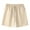 Beige, variant on WREESH Men's Linen Shorts Casual Solid Summer with Pockets Drawstring Middle Waist Sport Short Pants Black