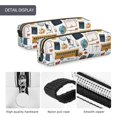 thumbnail image 4 of Disketp Back To School A Estuche de Lápices de Cuero con Cierre, Estuche Compacto para Papelería, Bolígrafos y Accesorios Pequeños, 4 of 7