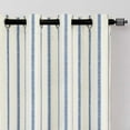 thumbnail image 2 of DriftAway Farmhouse Linen Blend Blackout Curtains 63 Inches Long for Bedroom Vertical Striped Printed Linen Curtains Thermal Insulated Grommet Lined Treatments for Living Room 2 Panels W52 x L63 Navy, 2 of 8