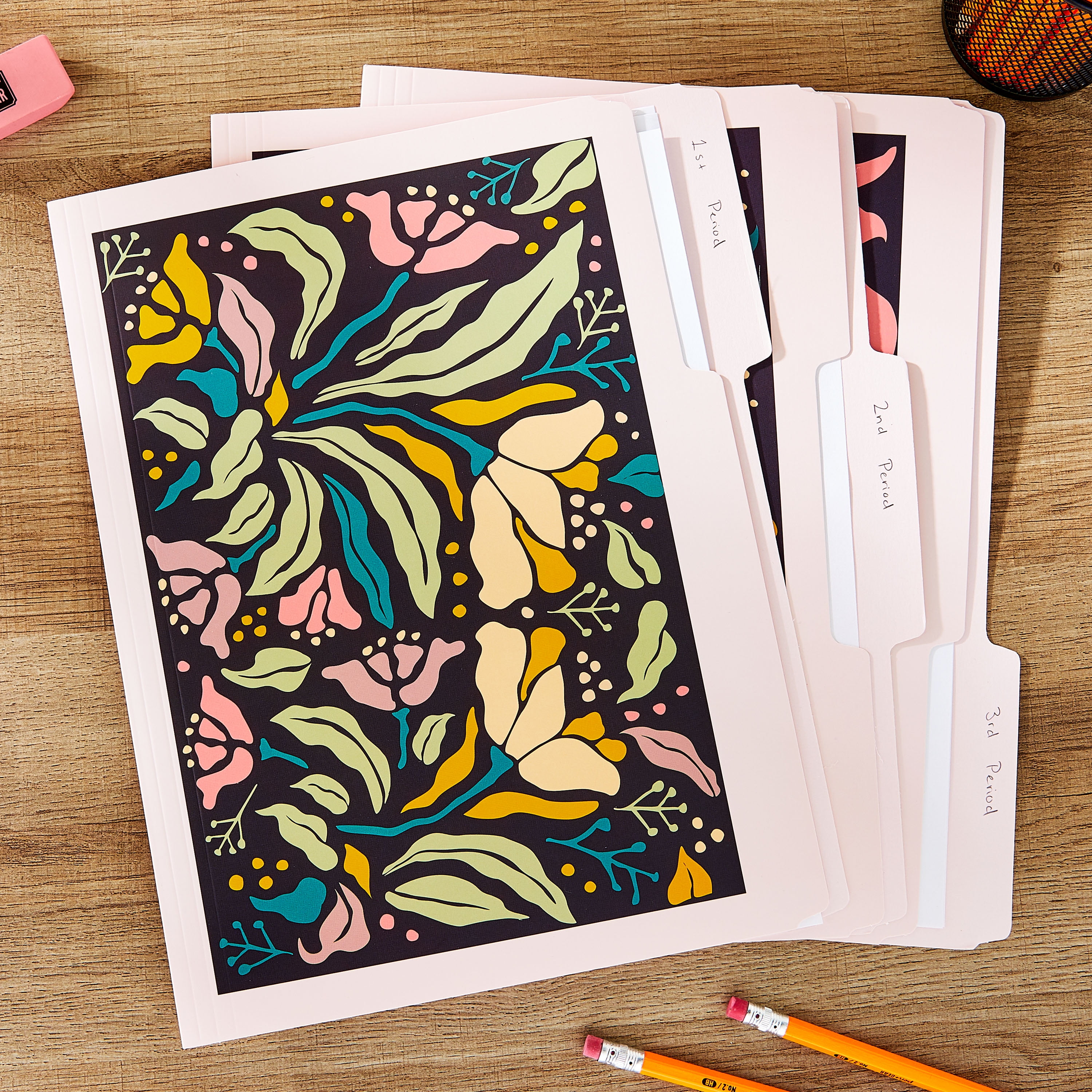 (2 pack) Pen+Gear 3-Tab File Folders, Letter Size, Multi-Color Floral, 9 Count, 9.5"x11.6"