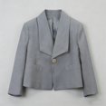 thumbnail image 2 of Kids Blazer for Boys Girls Formal Suit Jackets Button Up Long Sleeve School Uniform Coat 2-12 Years (7-8 Years, Gray), 2 of 6