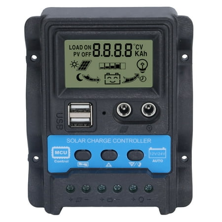 

clearance Solar Charge Controller LCD Display Dual USB 5V Output PWM Charging Control Regulator10A 130W(12V) 260W(24V)