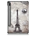 thumbnail image 3 of TOP SHE Case for 2021 Samsung Galaxy Tab S7 FE (12.4", SM-T730), Tab S7 Plus 12.4-inch Case (SM-T970) - PU Leather Hard Plastic Case, Slim Lightweigt Smart Stand Trifold Flip Cover (Eiffel Tower), 3 of 10
